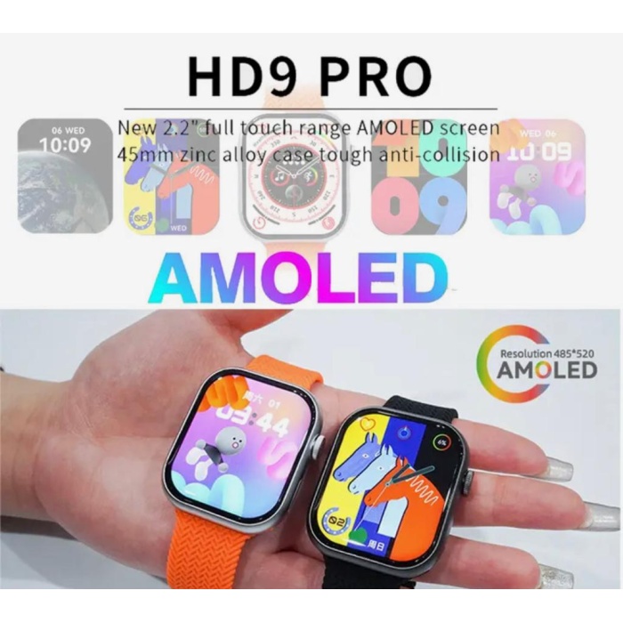 Yeni HD9 Pro Amoled Ekranlı 2.2 inç 45 mm Akıllı Saat