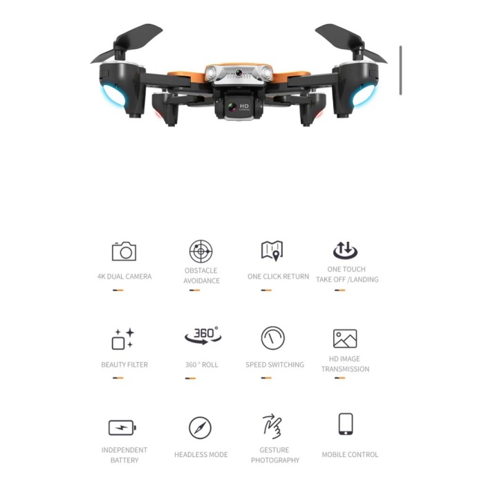 Yeni hd kameralı Katlanabilir Drone Seti  Kameralı Q9-819 4 pervaneli