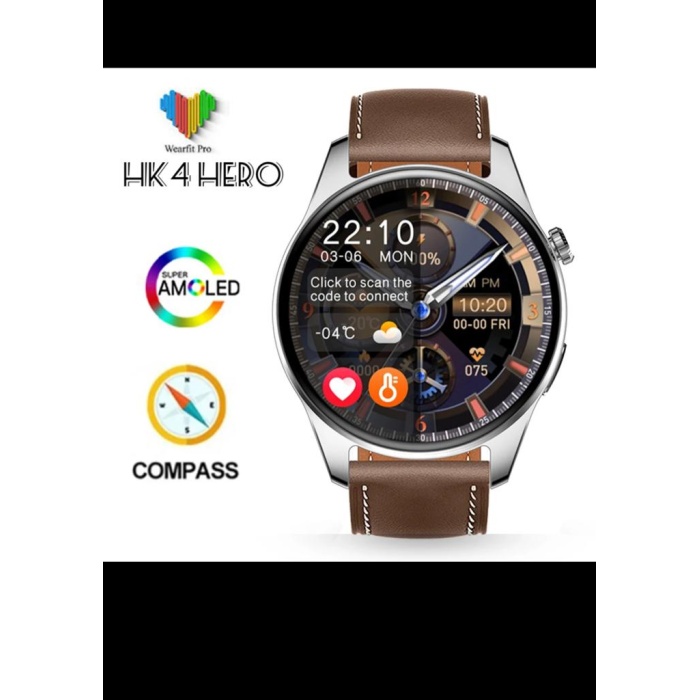 Yeni 2023 HK4 Hero  AMOLED 1.5 inç Ekranlı Çift Kordonlu Akıllı Saat