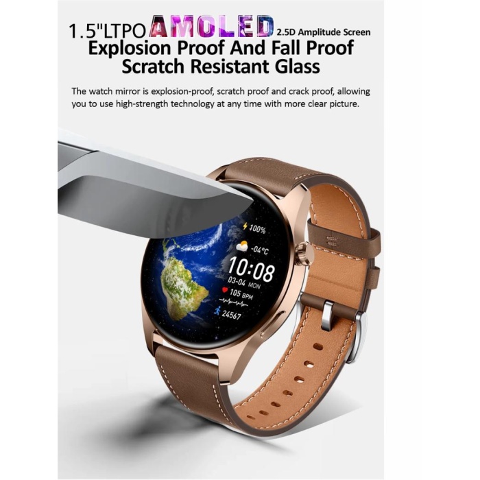 Yeni 2023 HK4 Hero  AMOLED 1.5 inç Ekranlı Çift Kordonlu Akıllı Saat