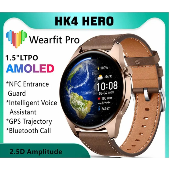 Yeni 2023 HK4 Hero  AMOLED 1.5 inç Ekranlı Çift Kordonlu Akıllı Saat