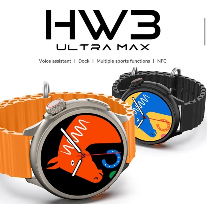 2023 Yeni HW3 ultra MAX Yuvarlak Kasa Tasarım Akıllı Saat