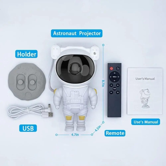 Yeni Taşınabilir Astronot görünüm ayarlanabilir Projeksiyon Gece Lambası