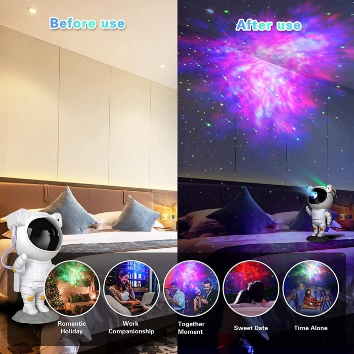 Yeni Taşınabilir Astronot görünüm ayarlanabilir Projeksiyon Gece Lambası