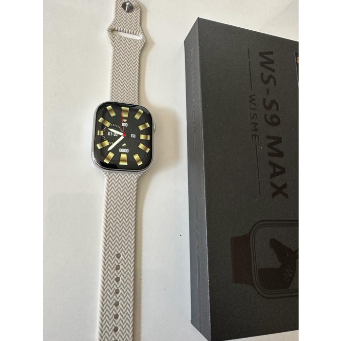 WS-S9 MAX Amoled 2.2 inç 2023 akıllı saat BT çağrı parlak gümüş kasa