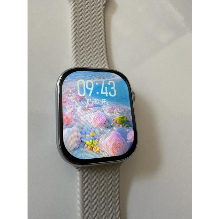 WS-S9 MAX Amoled 2.2 inç 2023 akıllı saat BT çağrı parlak gümüş kasa