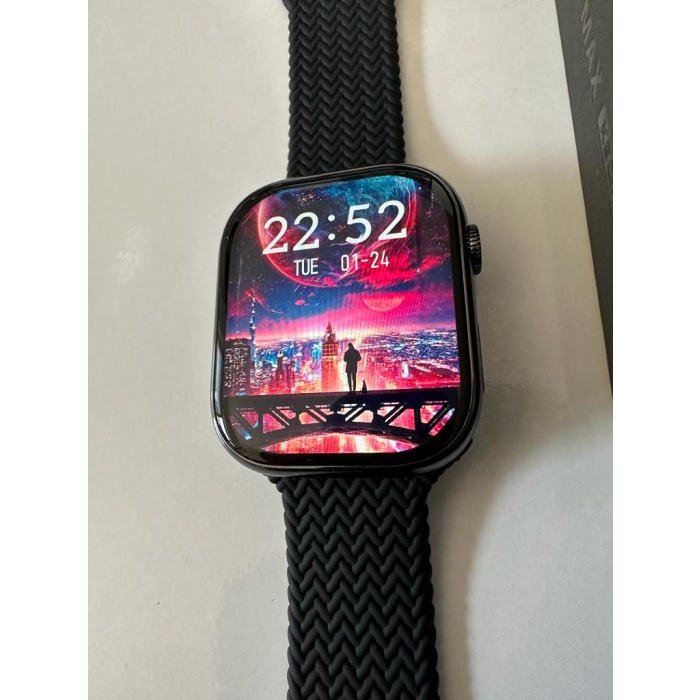 WS-S9 MAX Amoled 2.2 inç 2023 akıllı saat BT çağrı parlak siyah kasa