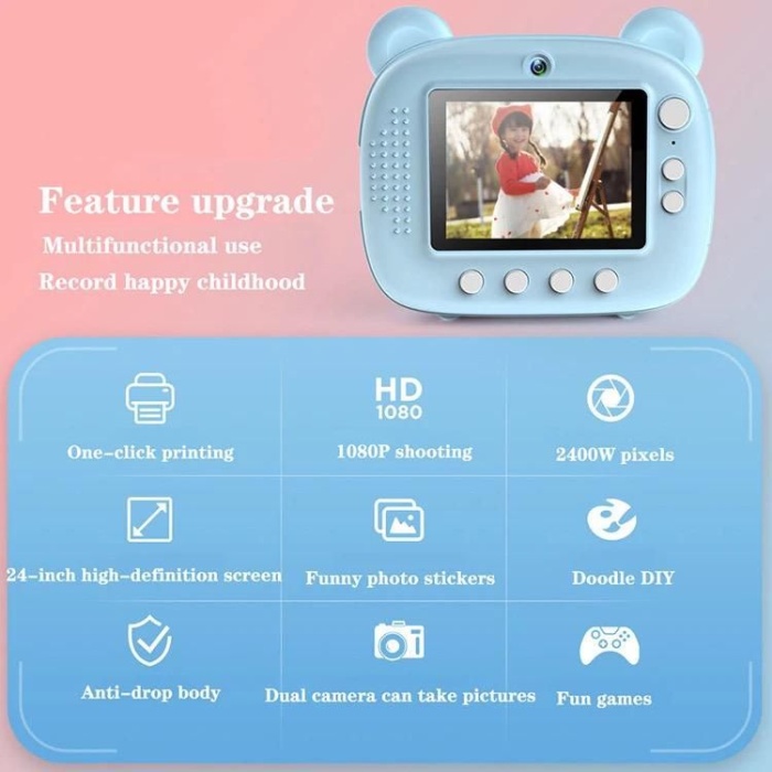 Yeni Mini dijital fotoğraf video kaydedici kamera anında baskı çocuk kamerası