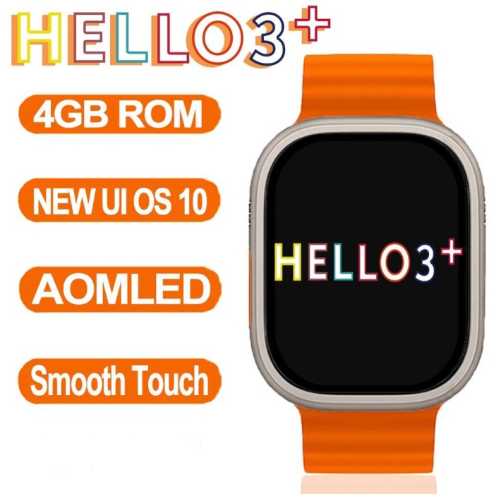 Yeni hello watch 3+ Amoled ekranlı 4gb bellek 2.04 inc 49 MM Akıllı Saat