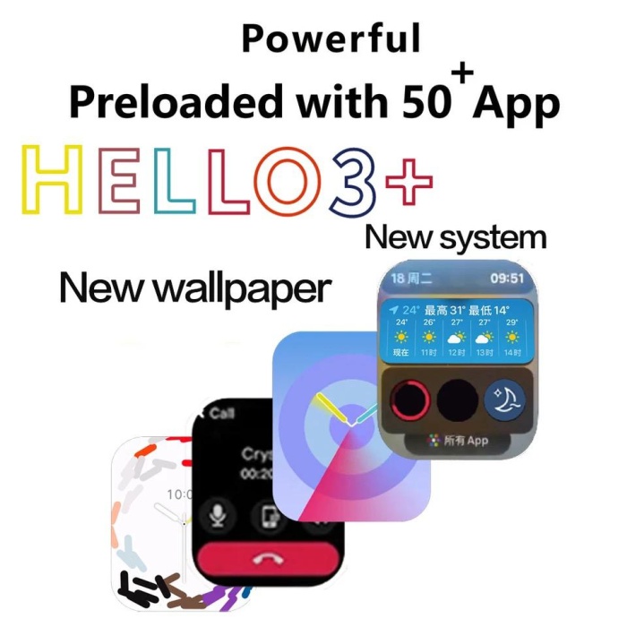 Yeni hello watch 3+ Amoled ekranlı 4gb bellek 2.04 inc 49 MM Akıllı Saat