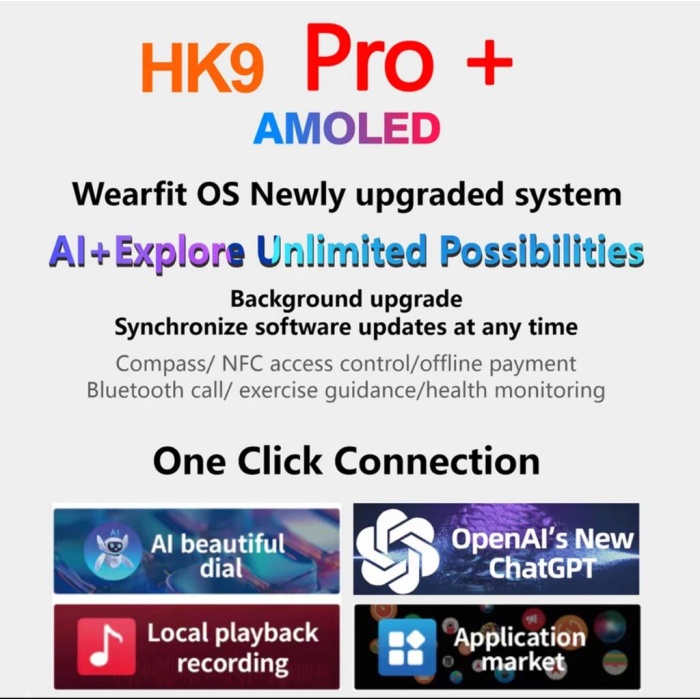 Yeni Sürüm HK9 Pro +Plus Amoled Ekran ChatGpt Destekli Akıllı Saat