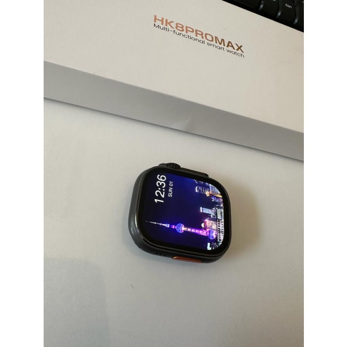 Yeni HK8 Pro Max Ultra  AMOLED ekran 49mm IOS Android NFC Akıllı Saat-Uzay Gri