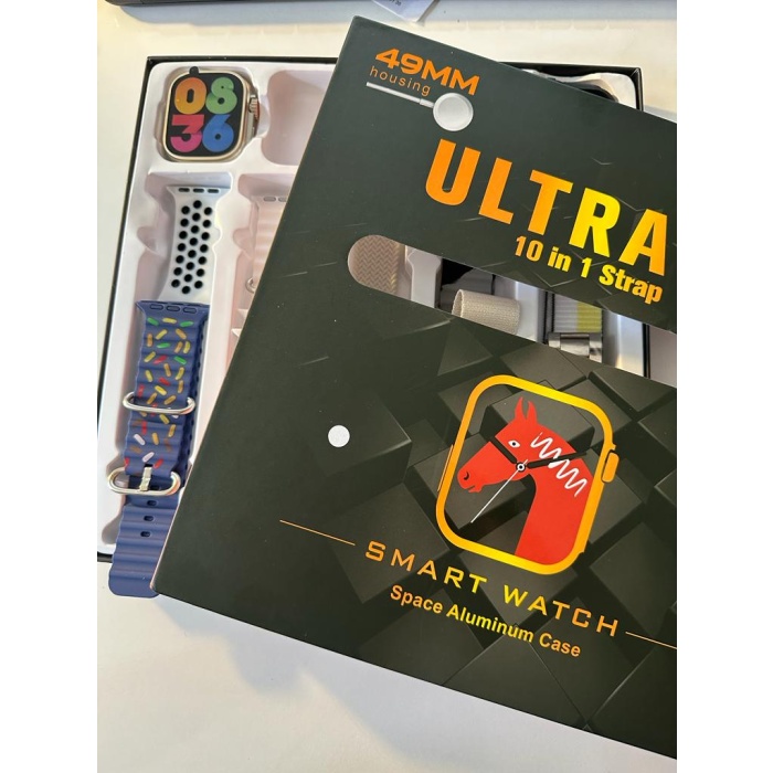 Ultra 49 Mm 10 In 1 Akıllı Saat 10 Kordonlu Koruma Kılıflı 10in1 Akıllı Saat