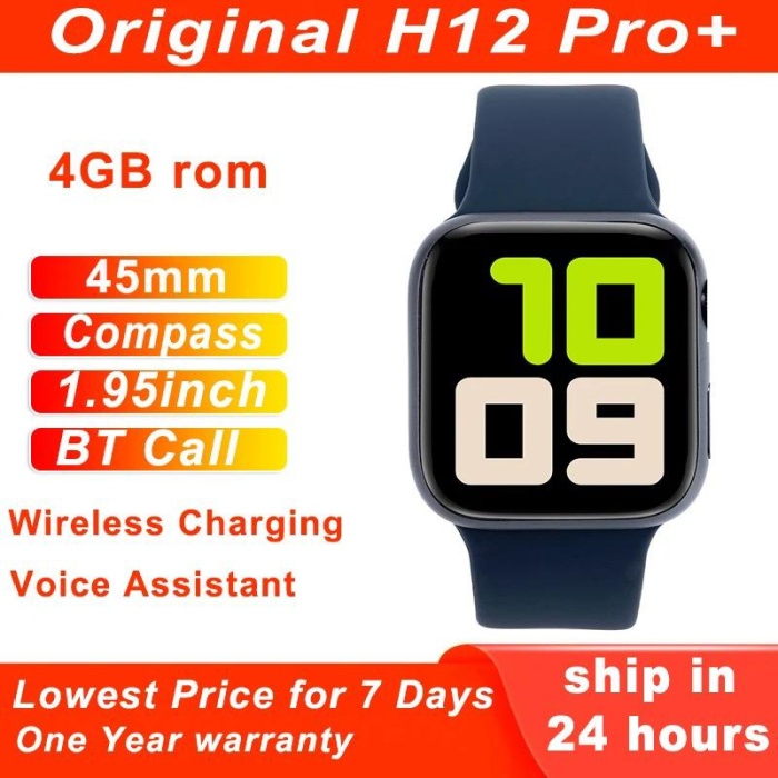 Yeni H12 Pro + 49mm 2.12 inç Amoled ekran Akıllı Saat