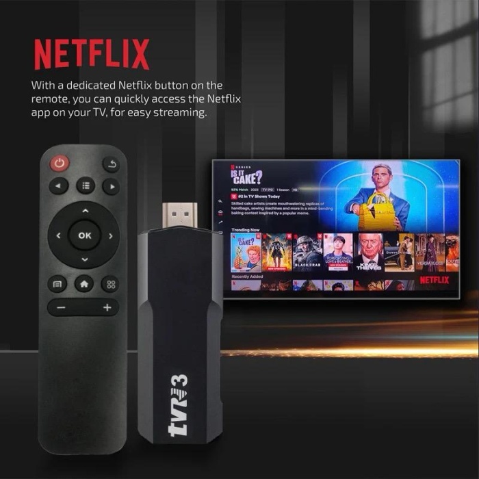 TVR3 TV Stick  1080P 4K Android 12.1 + 16GB Wifi akıllı medya oynatıcı tv Stick