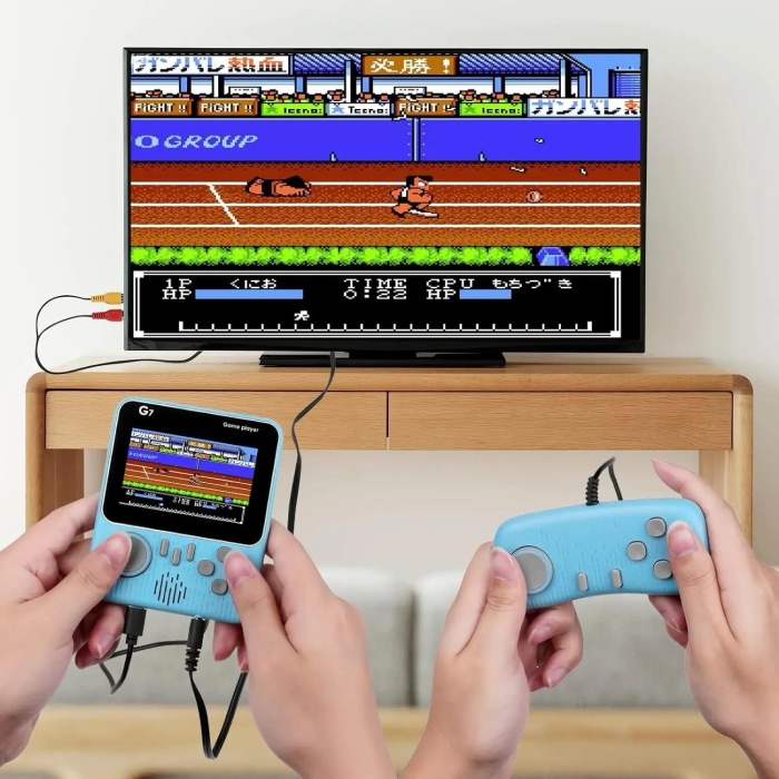 G7 Ultra İnce Retro 3.5 inç 666 Oyunlu Çocuk Oyun Konsolu Atari