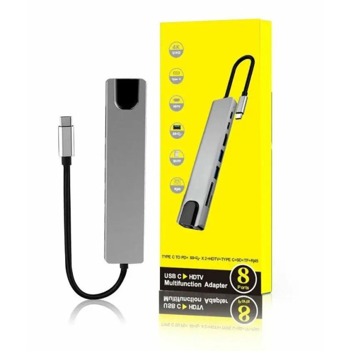 8 in 1, Çok Fonksiyonlu Bilgisayar Hub Adaptörü, Çevirici Çoklayıcı Adaptör