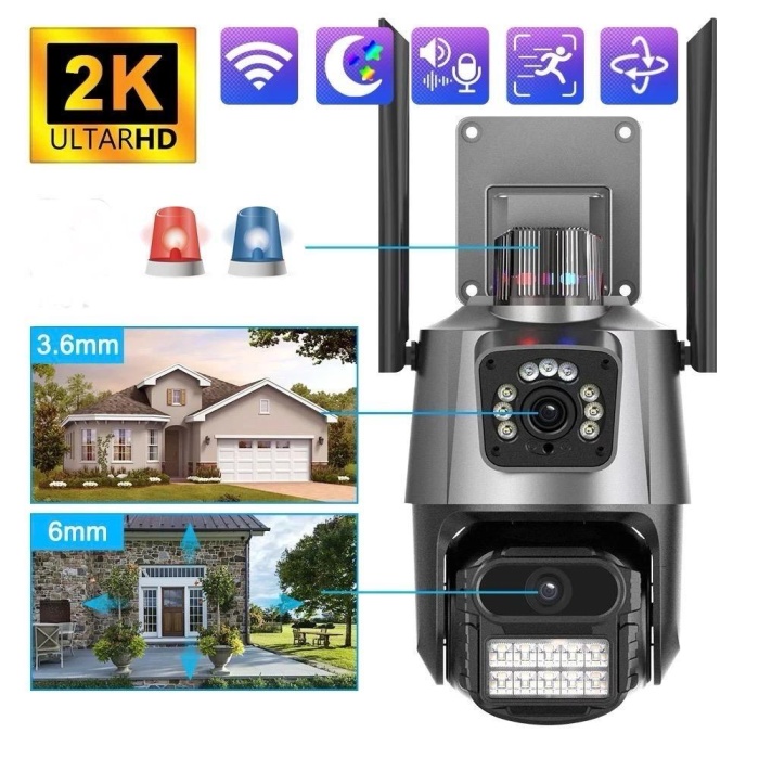 Yeni Dış Mekan IP Kamera Çift Lens Wifi Güvenlik Kamerası