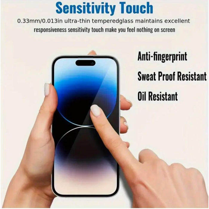 2 adet İphone 16 Pro İçin Temperli Ekran Koruyucu Film