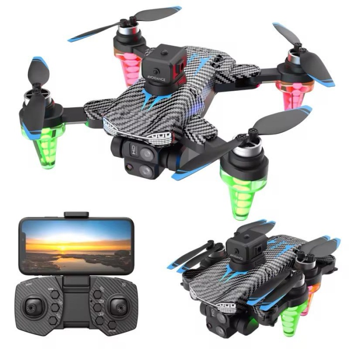 Yeni C19S Çift Kameralı Led Işıklı Çantalı Drone
