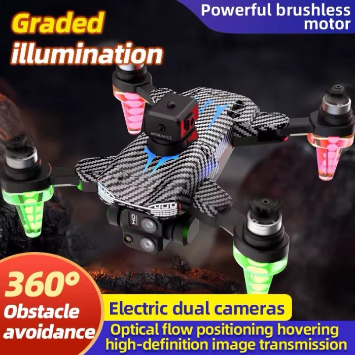 Yeni C19S Çift Kameralı Led Işıklı Çantalı Drone