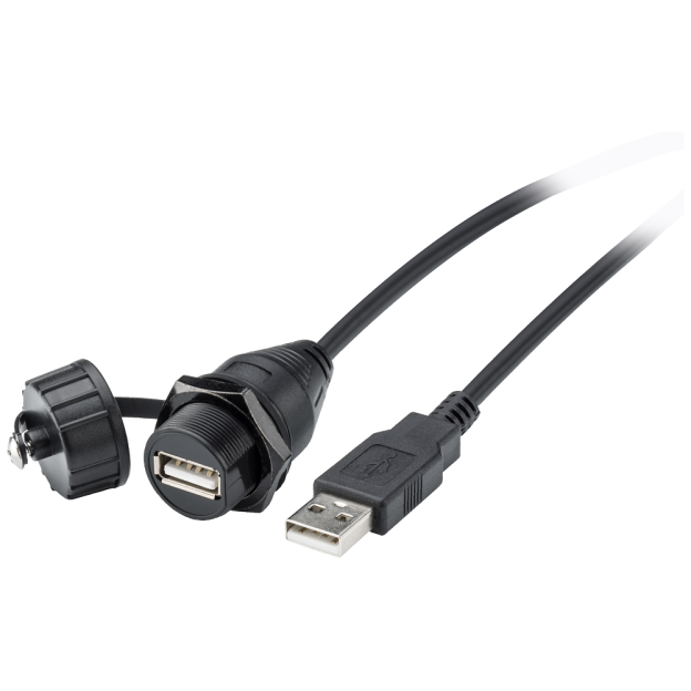 6AV6881-0AF21-0LC0 USB cable type D, female USB A, IP67, male USB A, IP20,