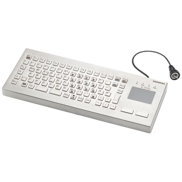 6AV6881-0AU14-0DB0 USB stainless steel keyboard, German layout, IP65,