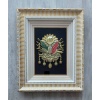 OSMANLI DEVLET ARMASI 48x58 BEYAZ GOLD LAMİNE TABLO