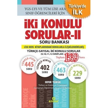 İki Konulu Sorular - II Soru Bankası; Türkçe-Sayısal İki Konulu Sorular