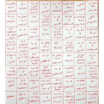 Safranla Yazılmış Ayetel Kürsi Vefki Şerifi