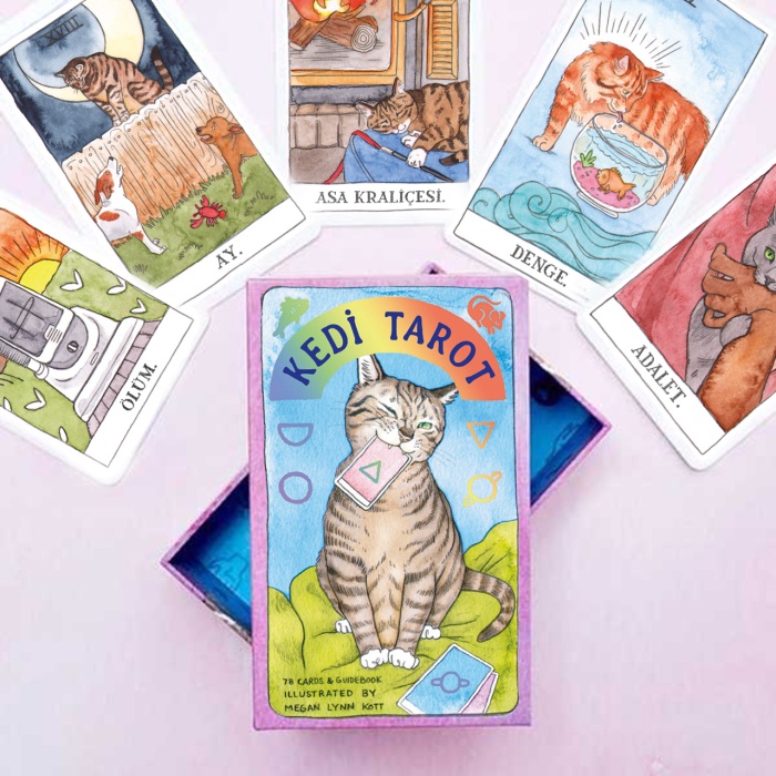 Kedi Tarot (Cat Tarot) 78 Tarot Kartı ve Rehber Kitap