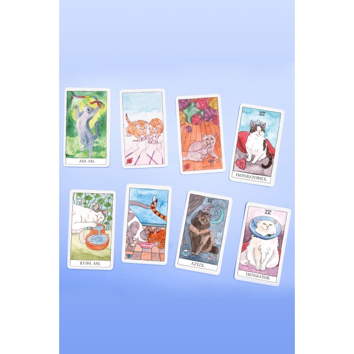 Kedi Tarot (Cat Tarot) 78 Tarot Kartı ve Rehber Kitap