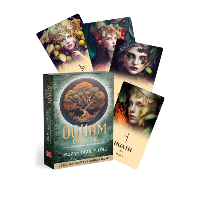 Ogham Oracle Kehanet Kartları ve Rehber Kitap Özel Kutulu Set