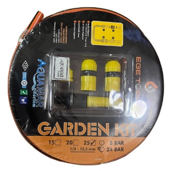 Aquamar Süper Garden Kit Bahçe Hortum Seti 15 mt (1/2)