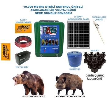 Pars Elektrikli Çit Ayı-Domuz Kovucu Eco Set 500 (Demir Direk İzolatörlü)