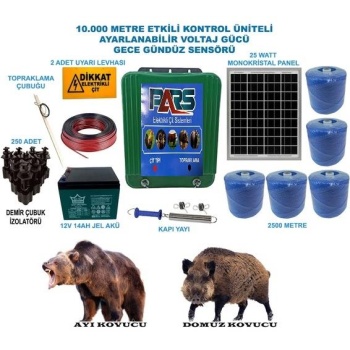 Pars Elektrikli Çit Ayı-Domuz Kovucu Eco Set 2500 (Demir Direk İzolatörlü)