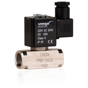 Unox Paslanmaz Takoz Gövde Normalde Kapalı Solenoid Valf (0-16 BAR)