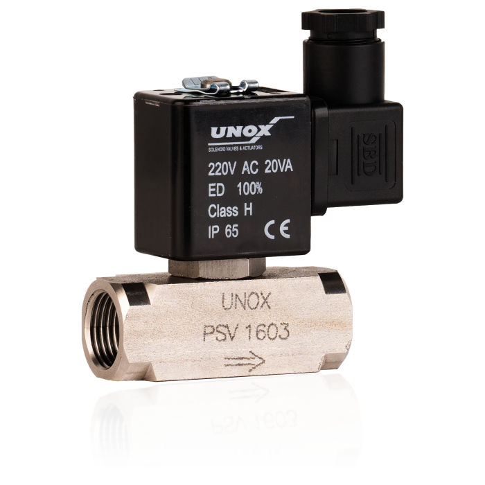 Unox Paslanmaz Takoz Gövde Normalde Kapalı Solenoid Valf (0-16 BAR)