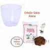 Orkide Saksı Şeffaf, Saksı Alana 3 Litre Toprak Hediye