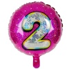 Folyo Rakam Pembe Balon 40 Cm, 2 Yazılı Yaldızlı Balon, Parti Balonu