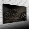 Futuristik Siyah Chopper Motosiklet Kanvas Tablo 60 x 120