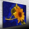 Mavi Zeminde Sarı Çiçek Kanvas Tablo 50 x 70