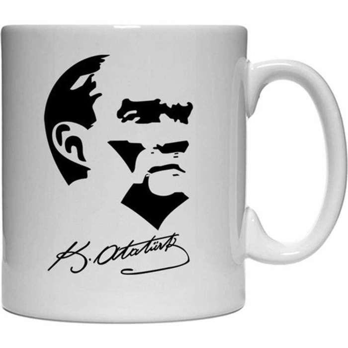 Atatürk İmzalı Porselen Kupa Bardak, Atatürk Resimli Kupa Bardak