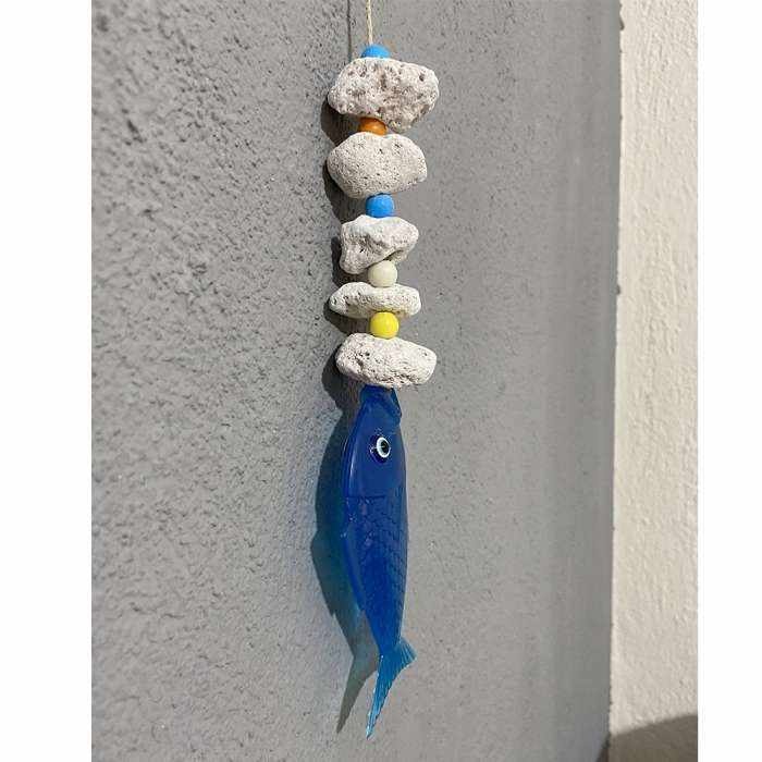 Balık Duvar Süsü, Doğal Taşlı Balık Balkon Süsü