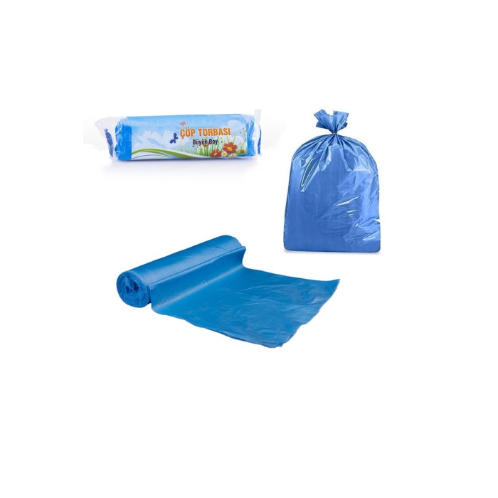 Büyük Boy Çöp Torbası 65x80 Cm Mavi 50Lt