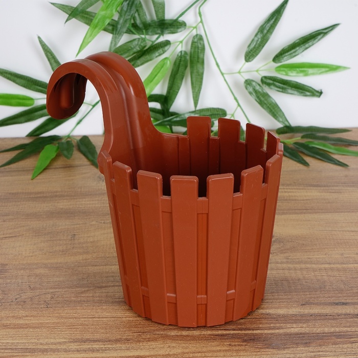 Akasya Tekli Askılı Balkon Saksı Koyu Kahverengi