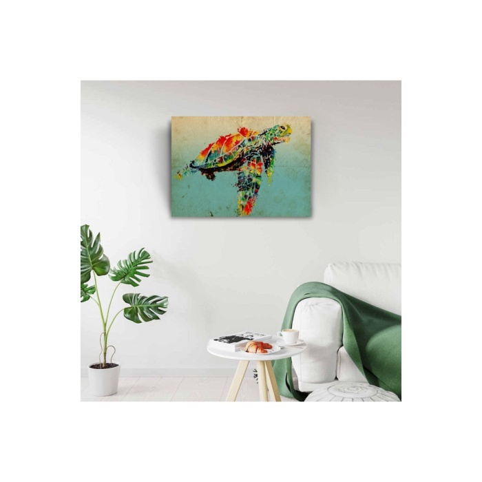 Renkli Kaplumbağa Canvas Tablo (50x70)