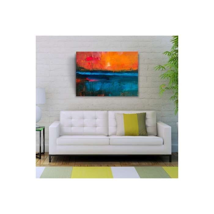 Turuncu Mavi Dekoratif Canvas Tablo (50x70)