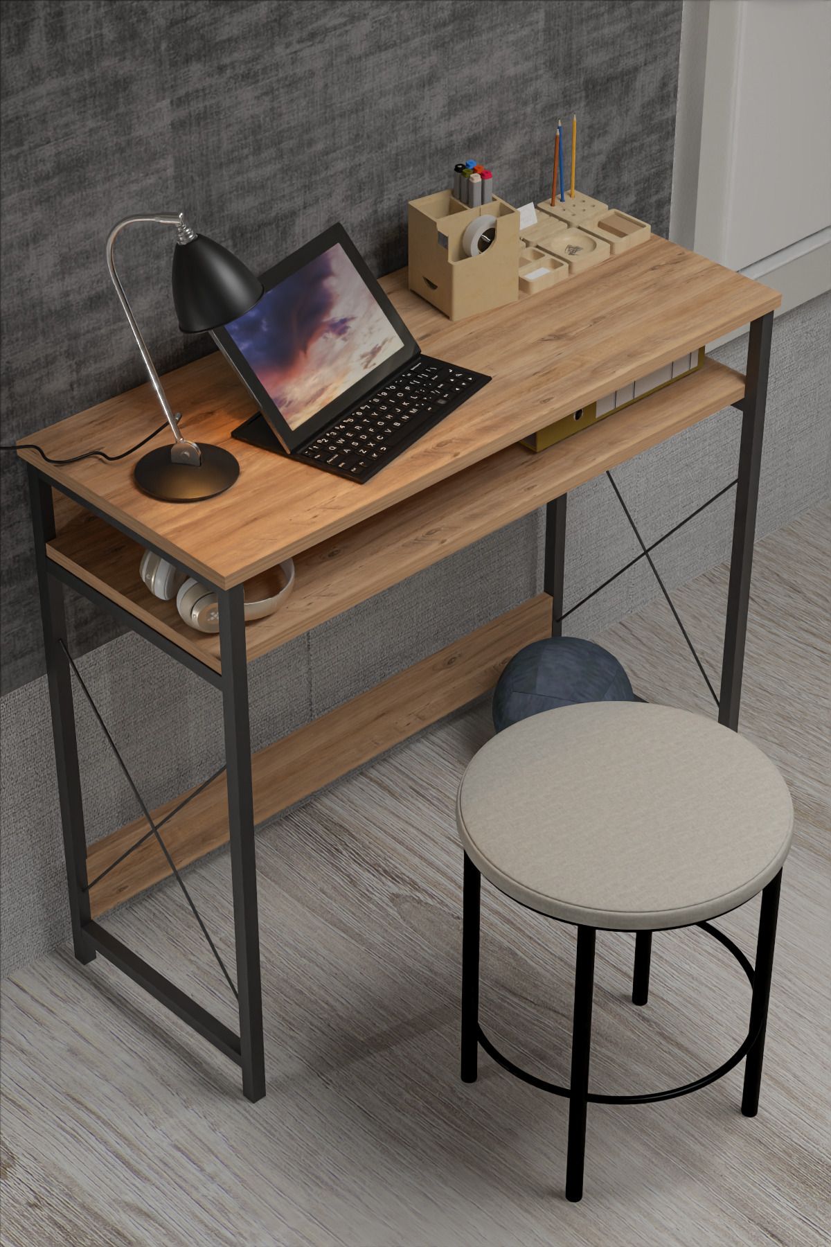 Çalışma Masası Bilgisayar Laptop Ofis Masası Okul Ev Atlantik Çam