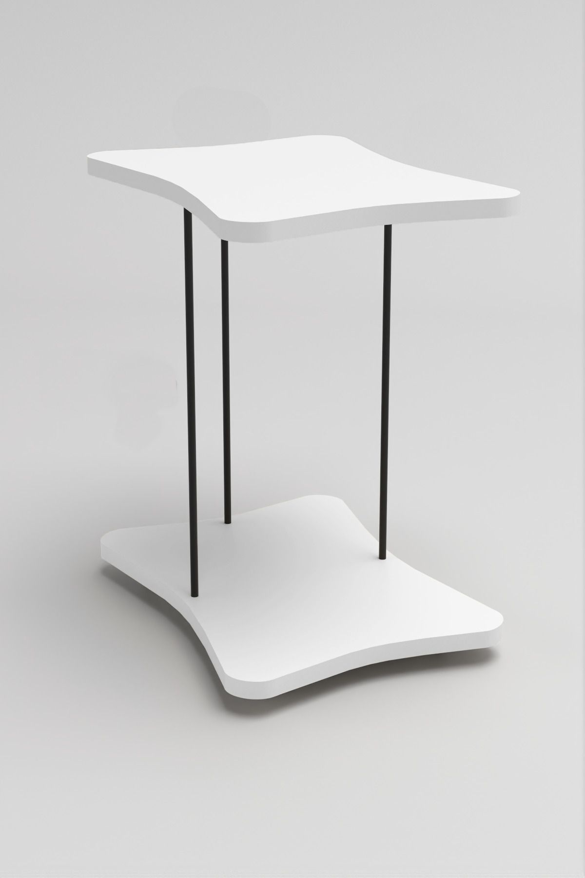 Yan Sehpa Tekerlekli Servis Sehpası HND Beyaz